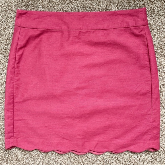LOFT Factory Pink Skirt w/ Scalloped Hem - Picture 2 of 5